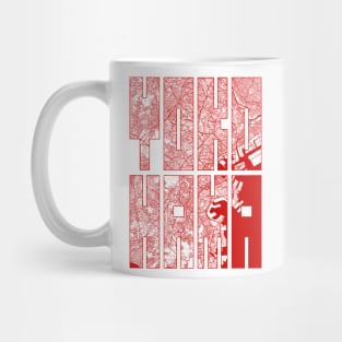 Yokohama, Japan City Map Typography - Oriental Mug